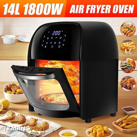 12L 1800W 220V Air Fryer Smart Oven Toaster Rotisserie Dehydrator Countertop(Black,AU Plug) - 6901518176741 - MRH-yQdOQE1ewkSY