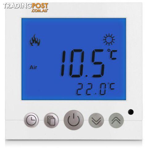 C16.H3 16A Blue LCD Display Thermostat- Milk White - MRT-KS03000