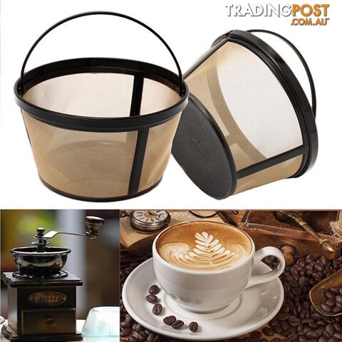 Reusable 10-12 Cup Coffee Filter Basket Permanent Metal Mesh Tool-BPA Free RAD Big Size Tea Filter Basket Reusable For BUNN Coffee Maker - 06908634748838 - RTT-kogSKU488646