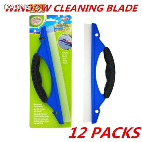 12x Silicone Flexible Car Home Window Squeegee Water Wiper Blade Dry Glass Cleaning - DURMAZ - DWS-12xDUR5035
