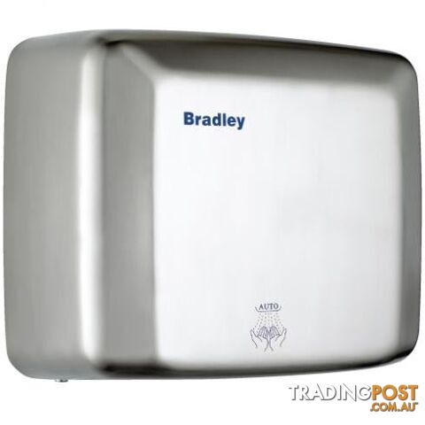 New Bradley Classic Auto Hand Dryer - White Powdercoated Stainless Steel 270Mm W - MDW-2549-14090