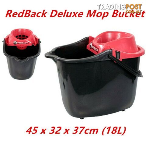 18L Deluxe Mop Wringer Bucket w Wheels House Restaurant Shop General Cleaning - Redback - DWS-JT28751x1