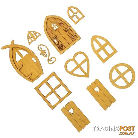 3 Sets Doll House Doors Wood Safe Wooden Door Figurine Mini - 3091215275786 - YJN-3IZV1327115FPSRR68