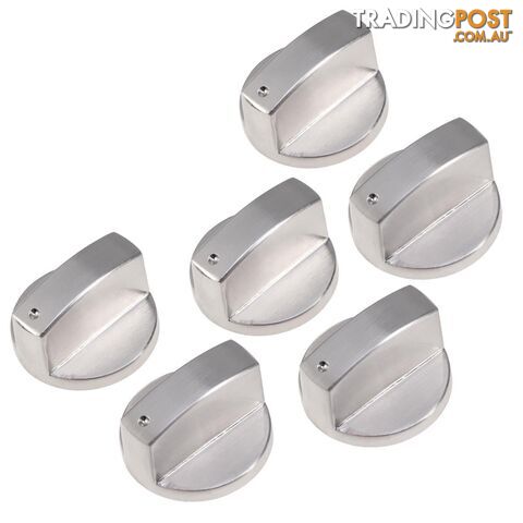 6PCS Zinc Alloy Gas Stove Embedded Stove Brushed Metal Switch Knob(Silver) - GSP-19BMD15372J