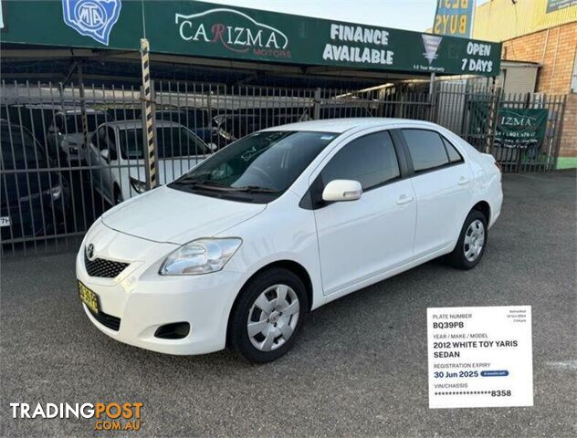 2012 TOYOTA YARIS YRS NCP93R 10 UPGRADE SEDAN, 4 DOORS, 5 SEATS