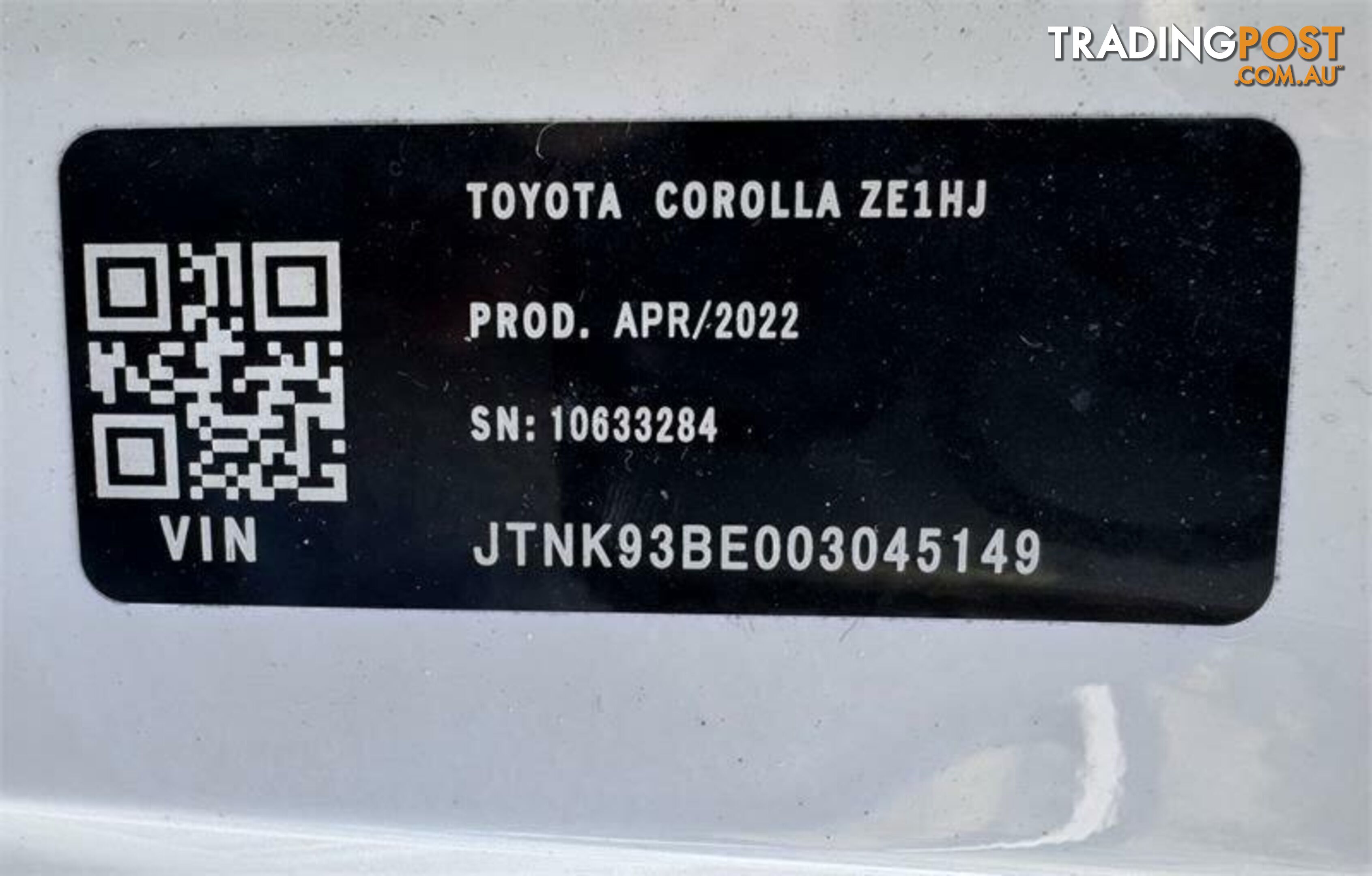 2022 TOYOTA COROLLA ASCENT SPORT HYBRID ZWE211R HATCHBACK