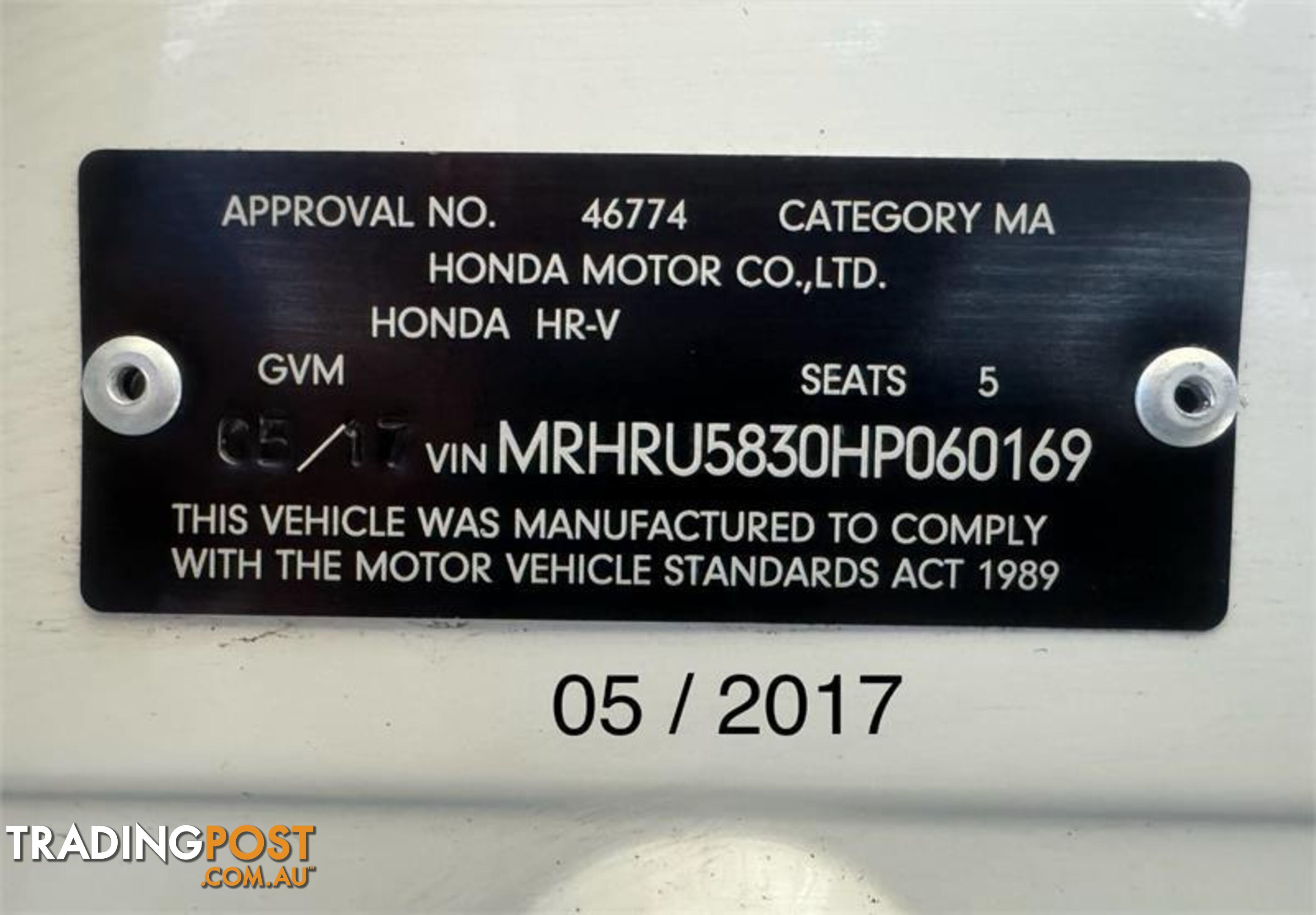 2017 HONDA HR-V VTI MY17 SUV