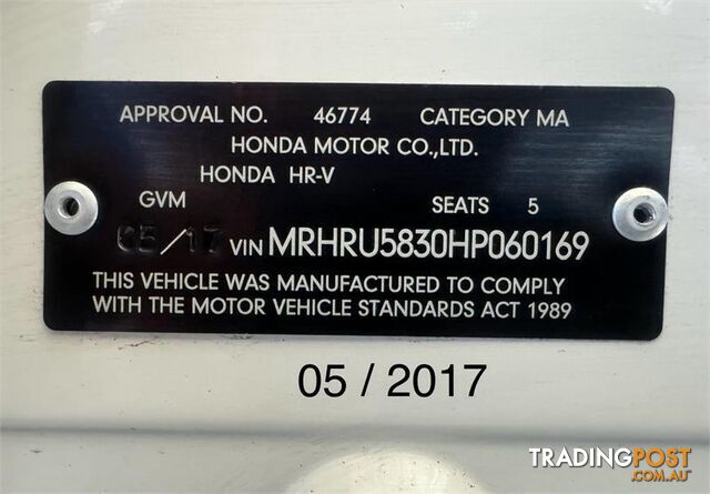 2017 HONDA HR-V VTI MY17 SUV