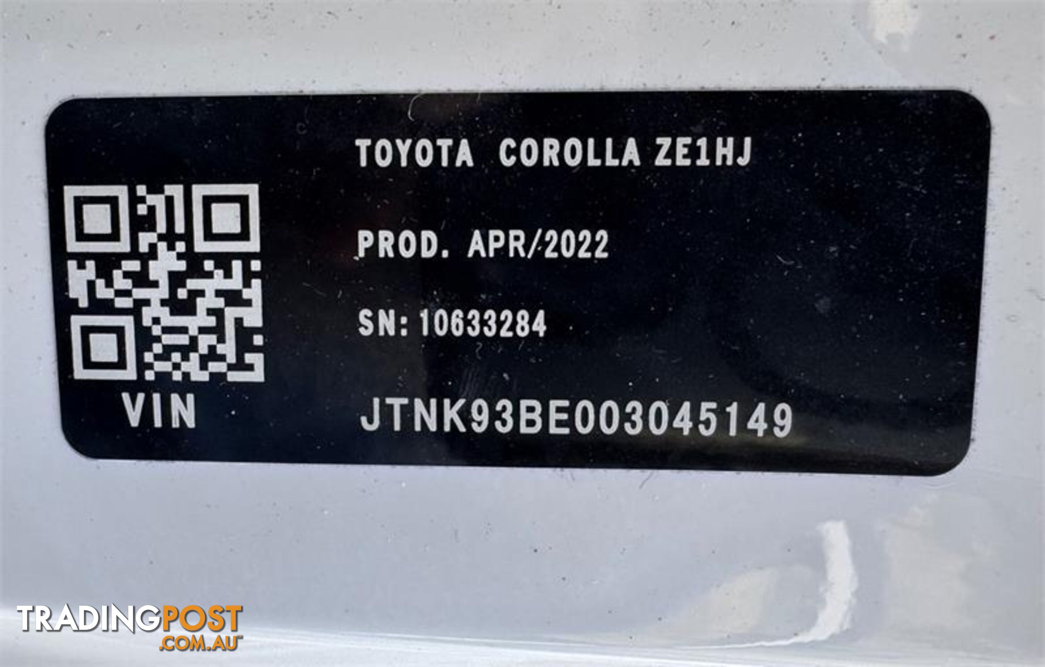 2022 TOYOTA COROLLA ASCENT SPORT HYBRID ZWE211R HATCHBACK