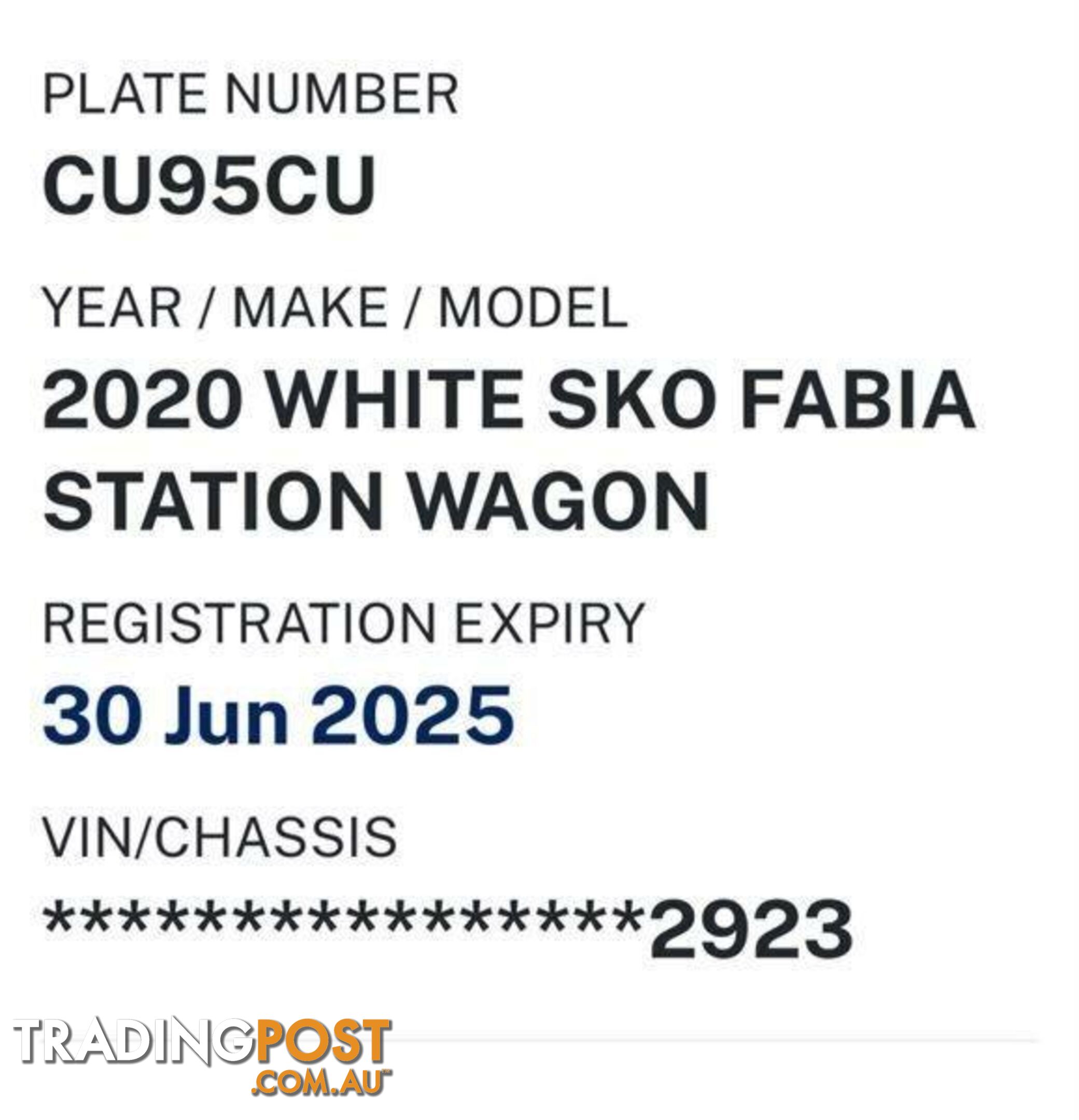 2020 SKODA FABIA 81 TSI NJ MY20 WAGON, 4 DOORS, 5 SEATS