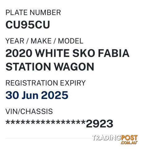 2020 SKODA FABIA 81 TSI NJ MY20 WAGON, 4 DOORS, 5 SEATS