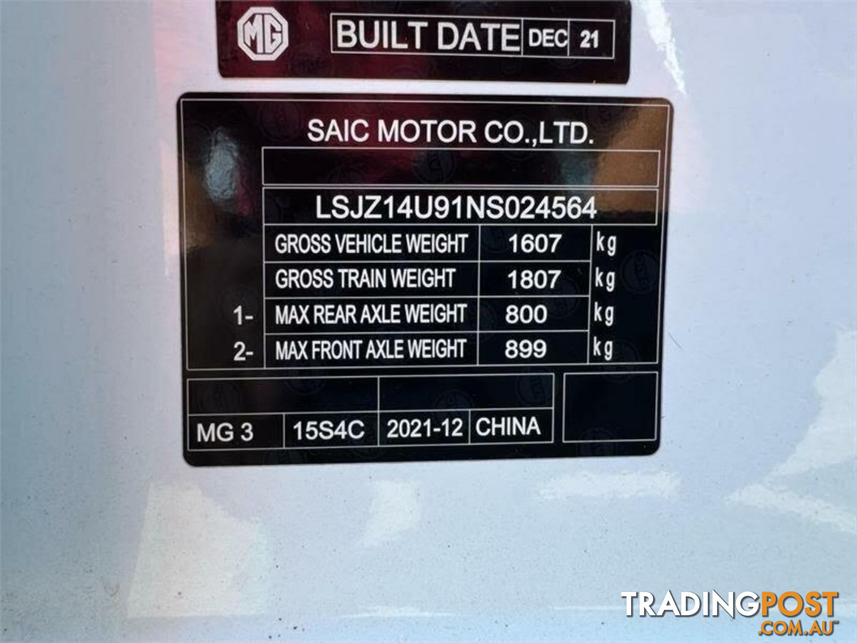 2021 MG MG3AUTO CORE SZP1 MY21 HATCHBACK