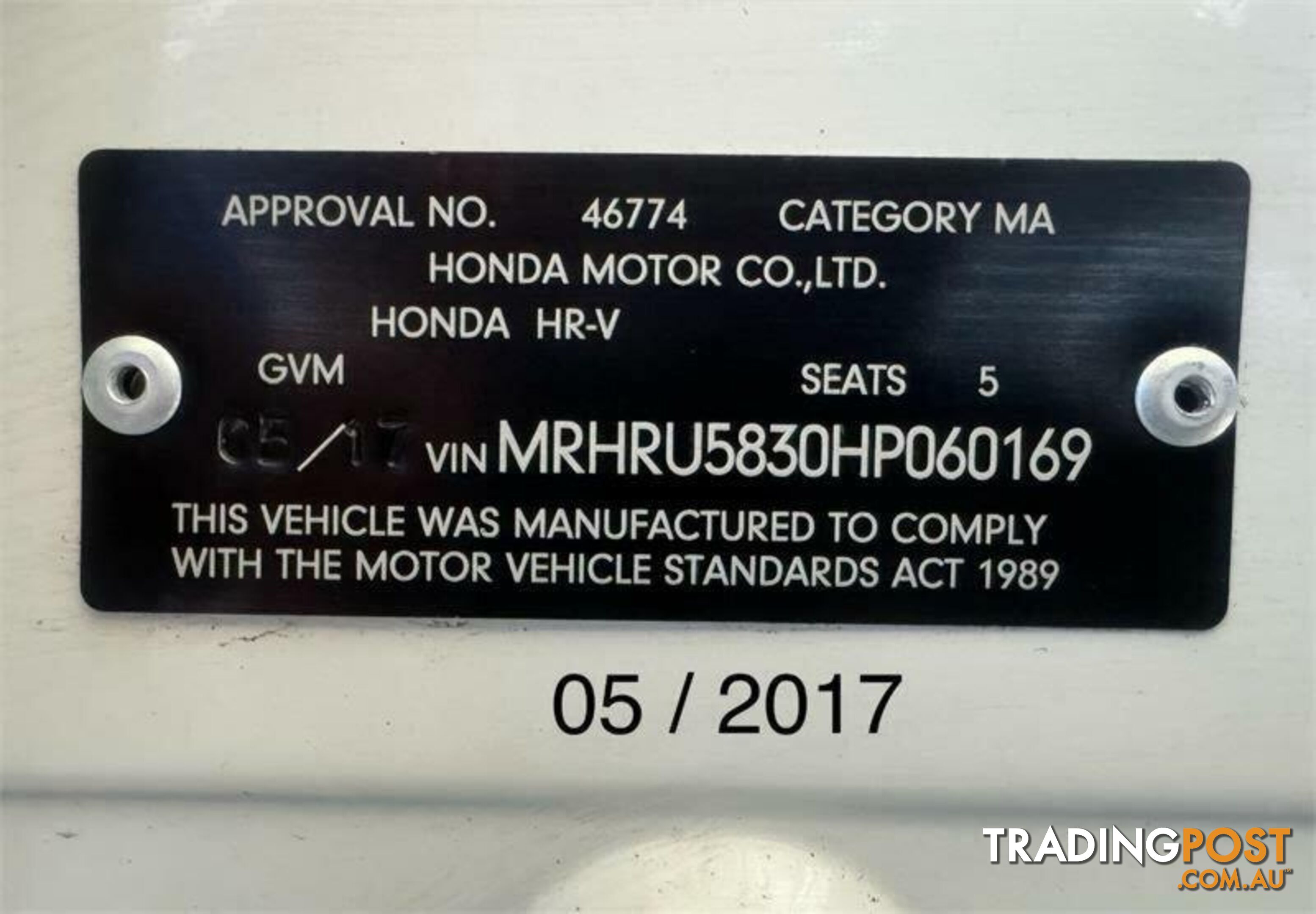 2017 HONDA HR-V VTI MY17 SUV