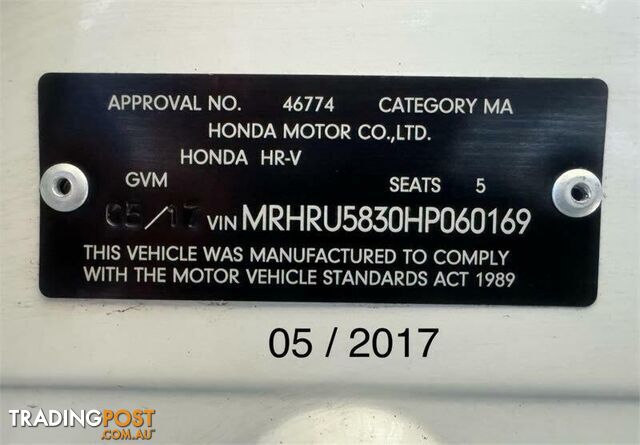 2017 HONDA HR-V VTI MY17 SUV