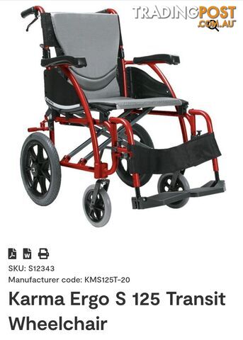 Karma Ergo S Transport Wheelchair with extra motor