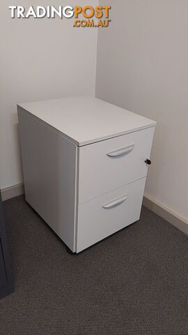 2 Drawer Mobile Pedestal (Off-white)