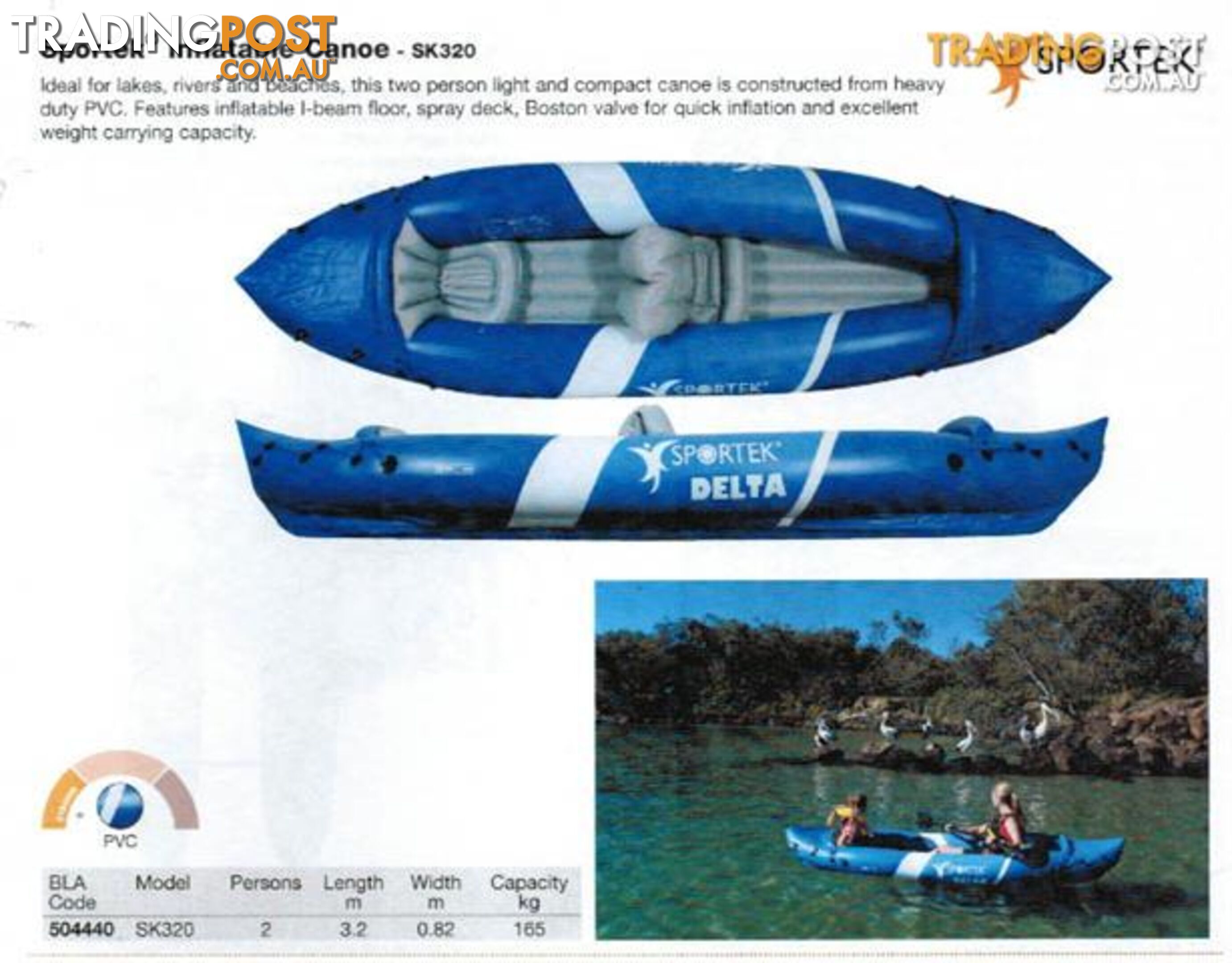 Brand new Sportek SK320 inflatable kayak  reduced from $349 to only $179!!! Save $170!