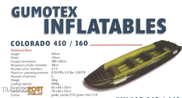 Brand new Gumotex top quality Colorado White water rafts. 