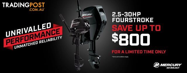 BRAND NEW MERCURY PORTABLE 4 STROKE OUTBOARD MOTORS - Heavily reduced whilst stocks last - limited numbers!