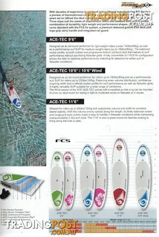 Brand new BIC Sports ACE-TEC Stand Up Paddle Boards (SUP's) 