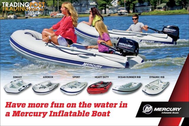 New Mercury Hypalon Inflatable boats - many models to choose from all with 5 year warranty!