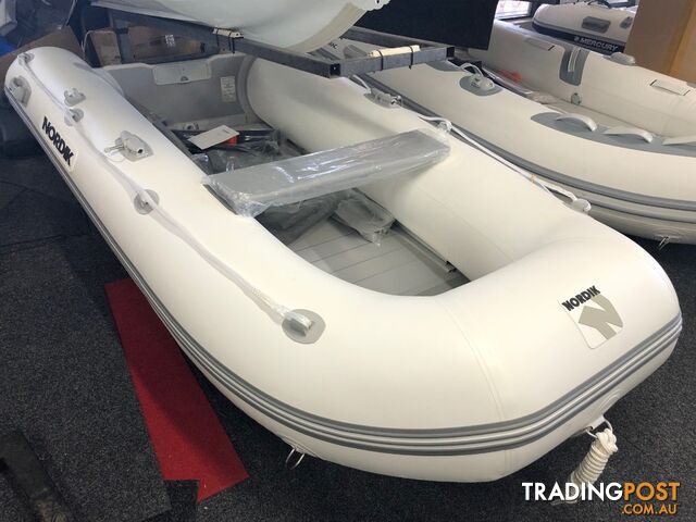 Brand new Nordik 320 ALU floor inflatable boat with welded seams reduced from $2999 to $2699 and comes with a free boat cover!