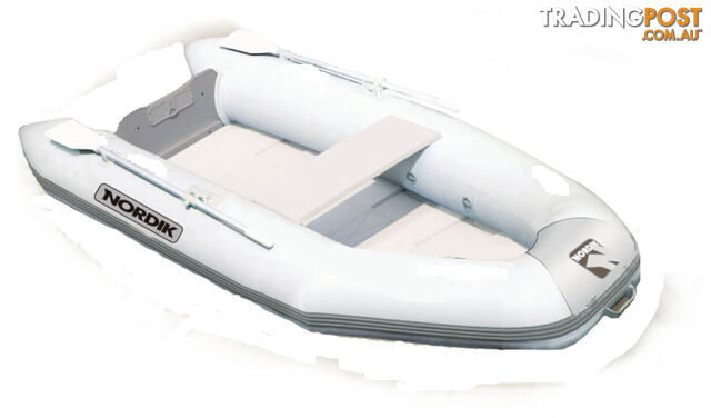 Brand new Nordik 290 Airdeck inflatable boat with welded seams reduced from $2699 to $2399 with a free boat cover!