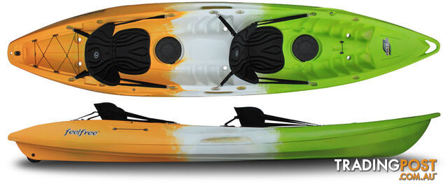Brand new Feel Free Gemini 2 person sit on top recreational kayak.