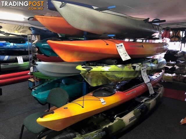 Canoes and kayaks - the Biggest range on display in Australia - 10 brands and over 80 different models!!!