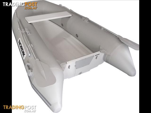 Brand new Nordik 250 fibreglass RIB with welded seams reduced from $3159 to only $2799 with a free boat cover!