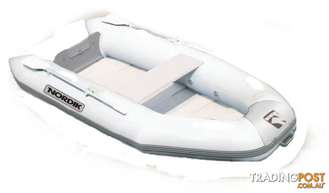 Brand new Nordik 265 Airdeck inflatable boat featuring welded seams reduced from $2399 to $2099 with a free boat cover!
