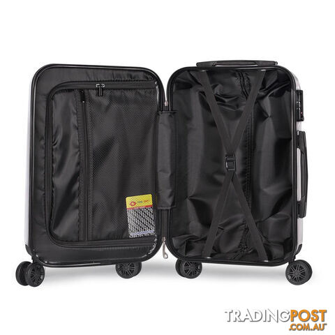 Hard Shell Travel Luggage with TSA Lock Silver