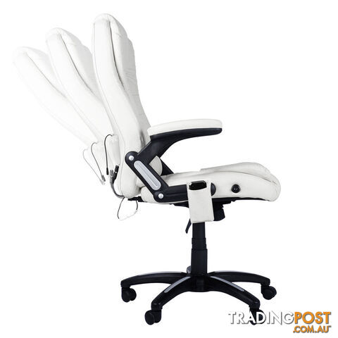 8 Point Massage Executive PU Leather Office Computer Chair White - photo 4 of 9