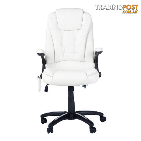 8 Point Massage Executive PU Leather Office Computer Chair White - photo 3 of 9