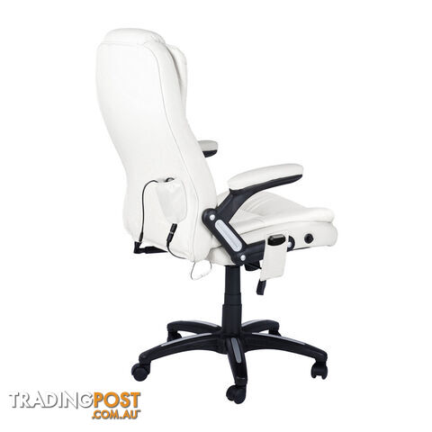 8 Point Massage Executive PU Leather Office Computer Chair White - photo 5 of 9