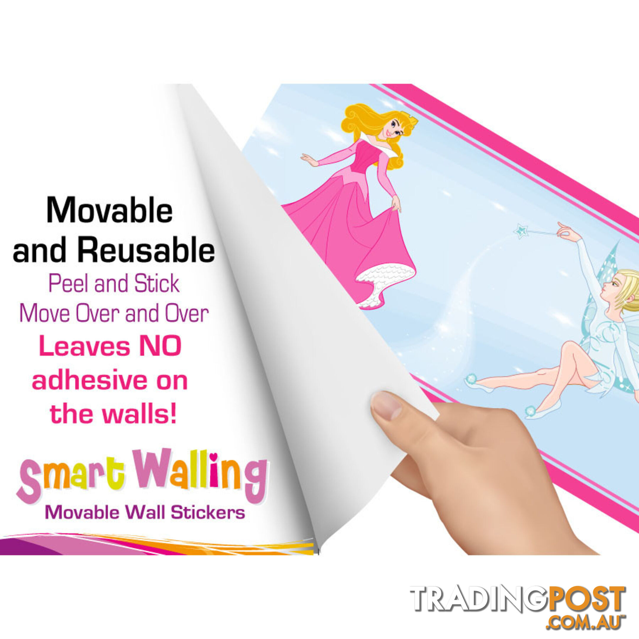 Girls Princess Wall Border Stickers - Totally Movable