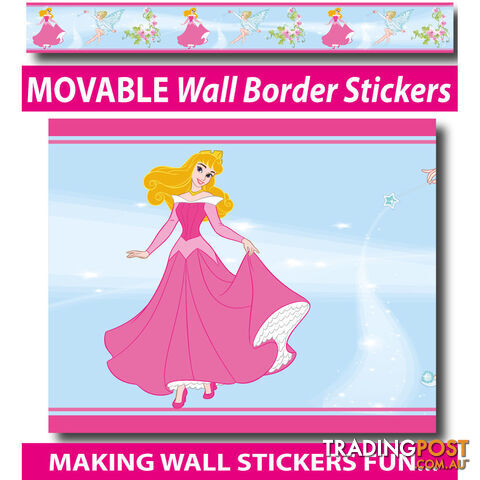 Girls Princess Wall Border Stickers - Totally Movable