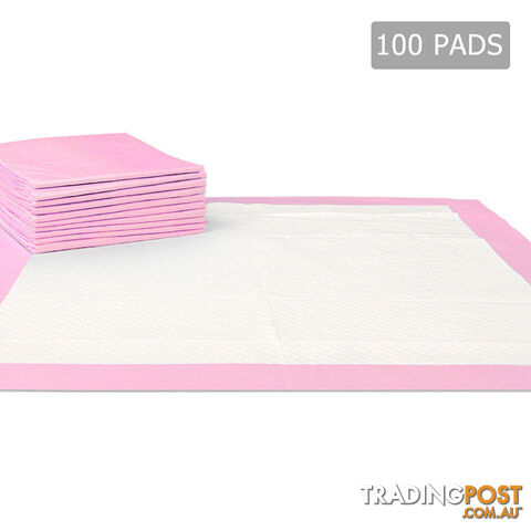 100 Puppy Pet Dog Toilet Training Pads Pink
