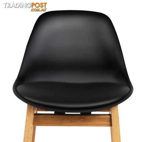 Set of 2 High Seat Back Barstools Black