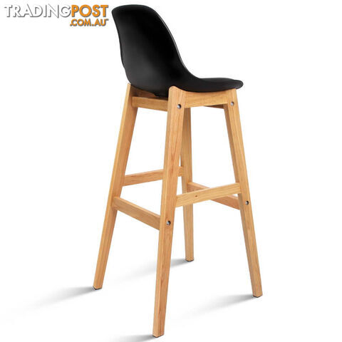 Set of 2 High Seat Back Barstools Black