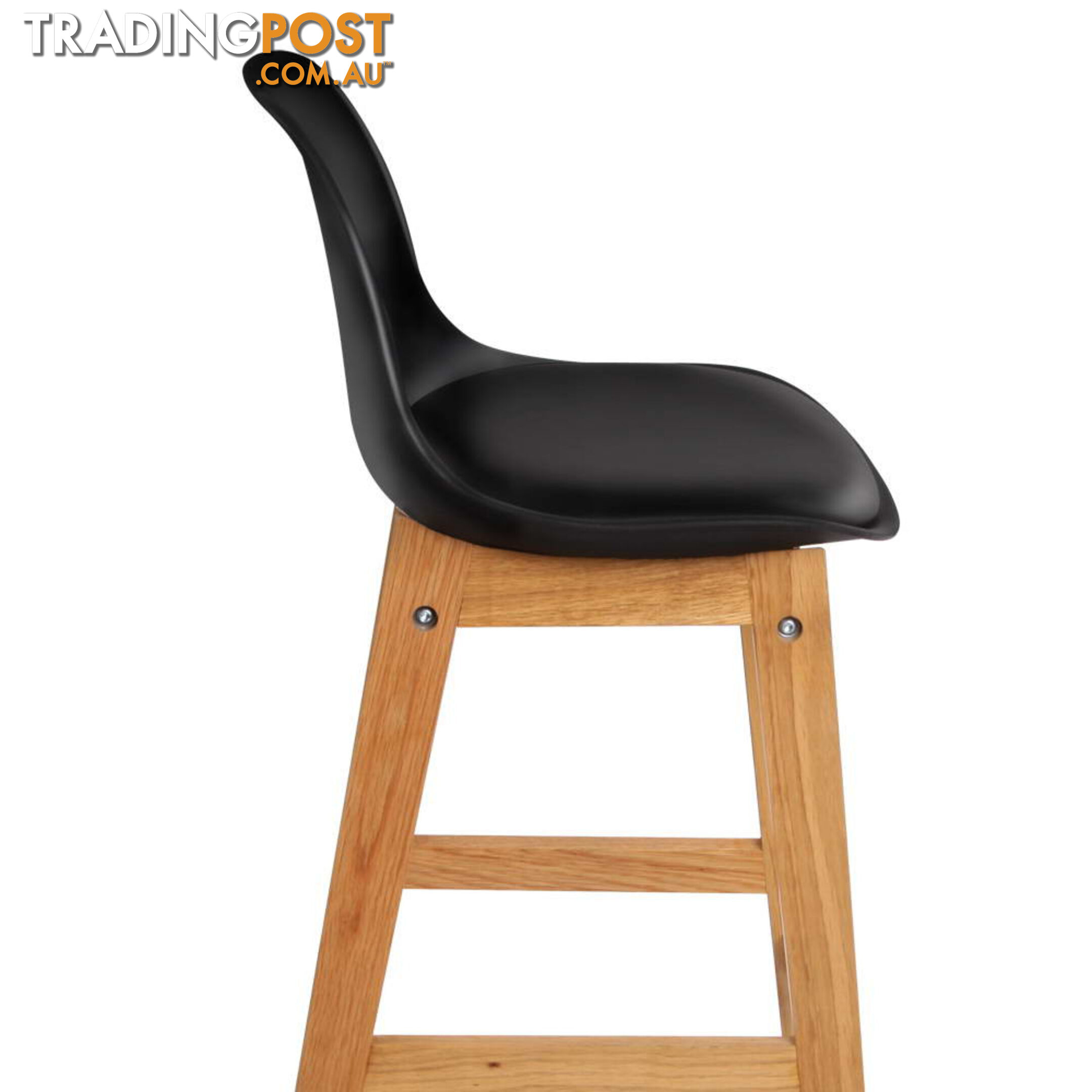 Set of 2 High Seat Back Barstools Black