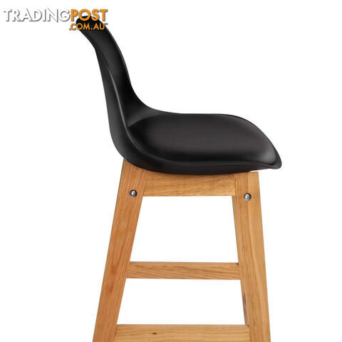 Set of 2 High Seat Back Barstools Black