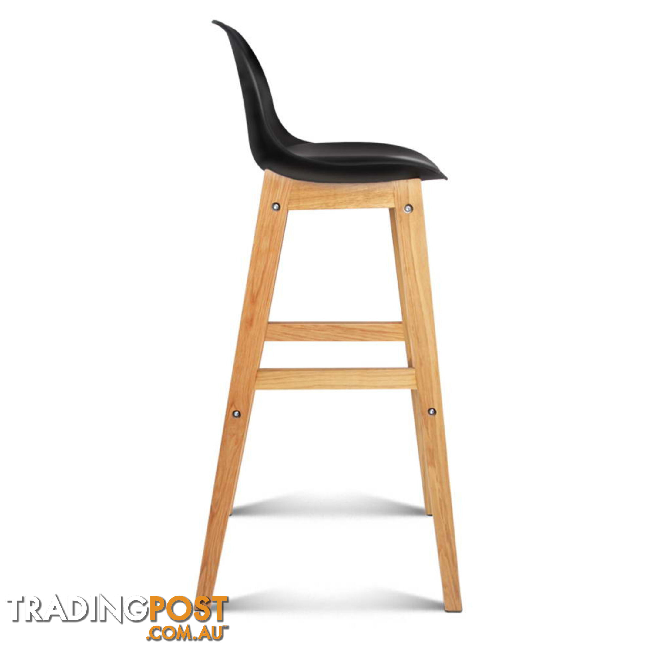 Set of 2 High Seat Back Barstools Black