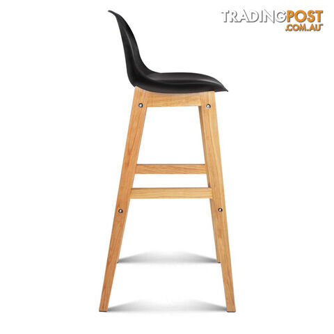 Set of 2 High Seat Back Barstools Black