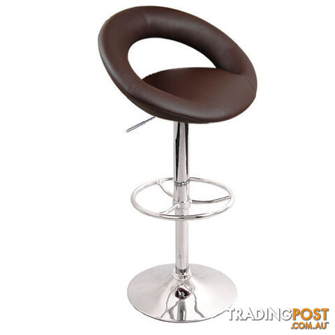 Set of 2 PU Leather Kitchen Bar Stool Chocolate - photo 3 of 5