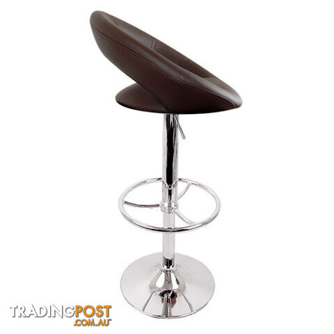 Set of 2 PU Leather Kitchen Bar Stool Chocolate - photo 4 of 5