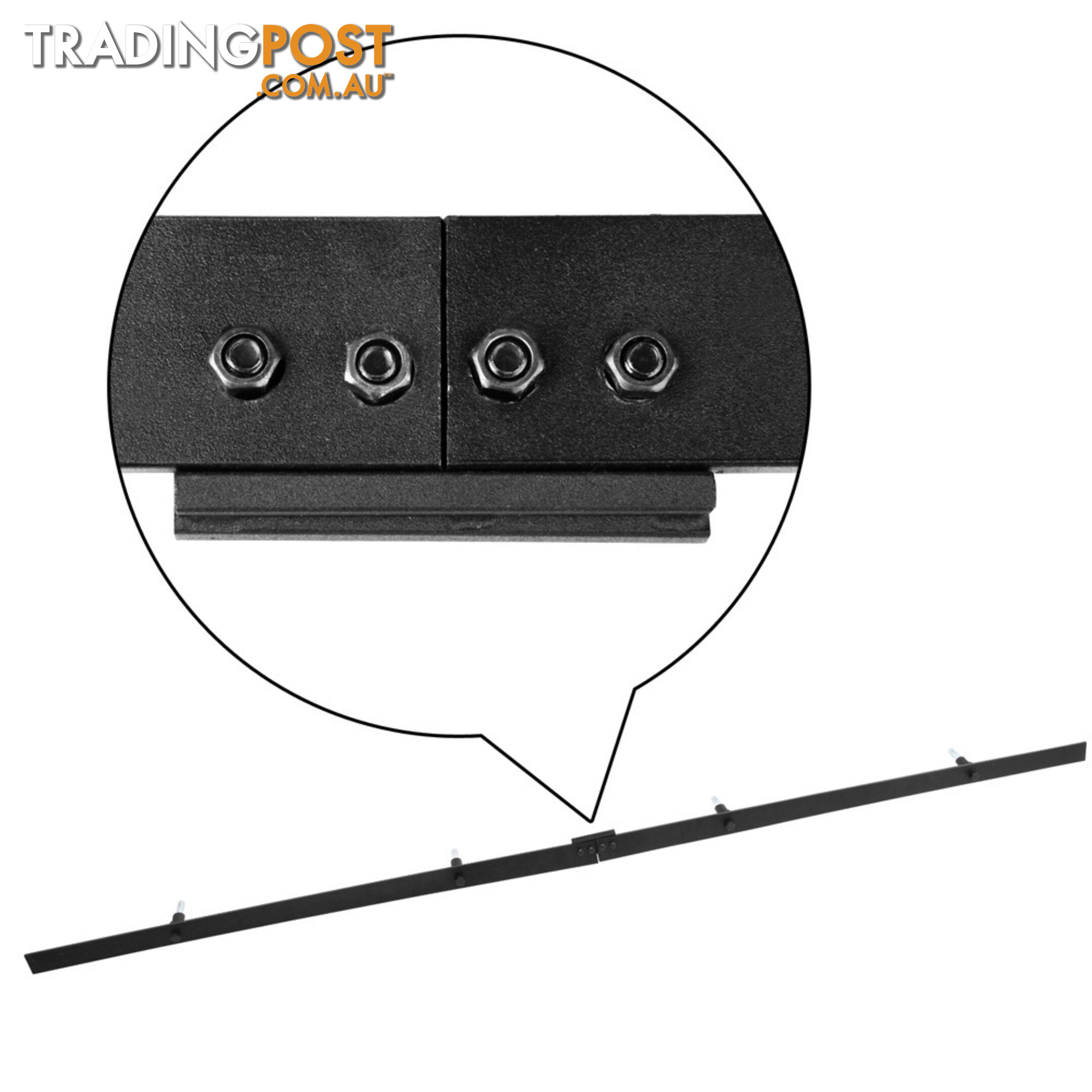 Sliding Door Hardware Track Set Powder Coat Steel Black