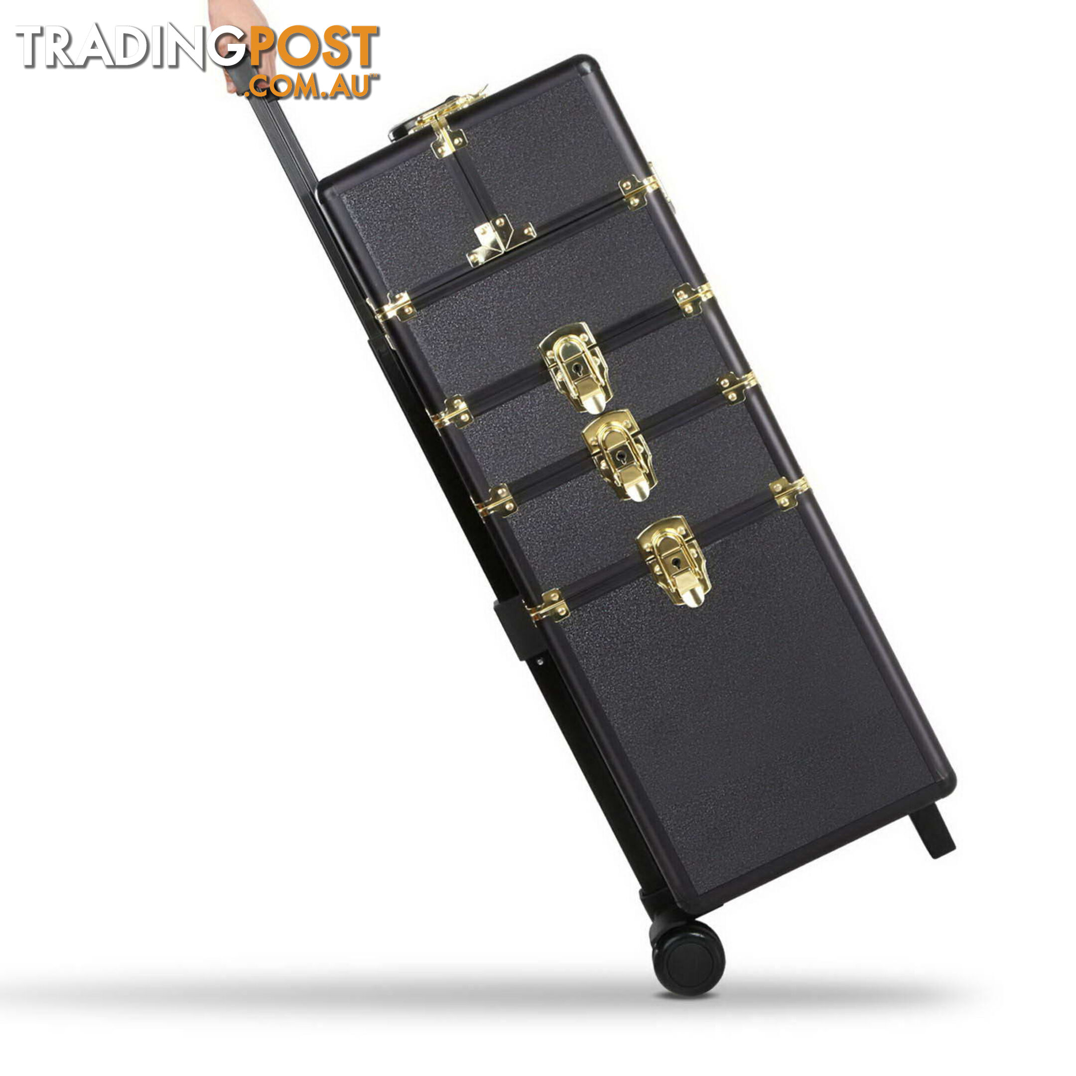 7 in 1 Make Up Cosmetic Beauty Case  Black & Gold