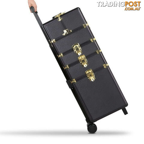 7 in 1 Make Up Cosmetic Beauty Case  Black & Gold