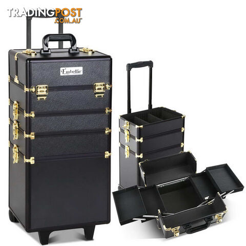 7 in 1 Make Up Cosmetic Beauty Case  Black & Gold